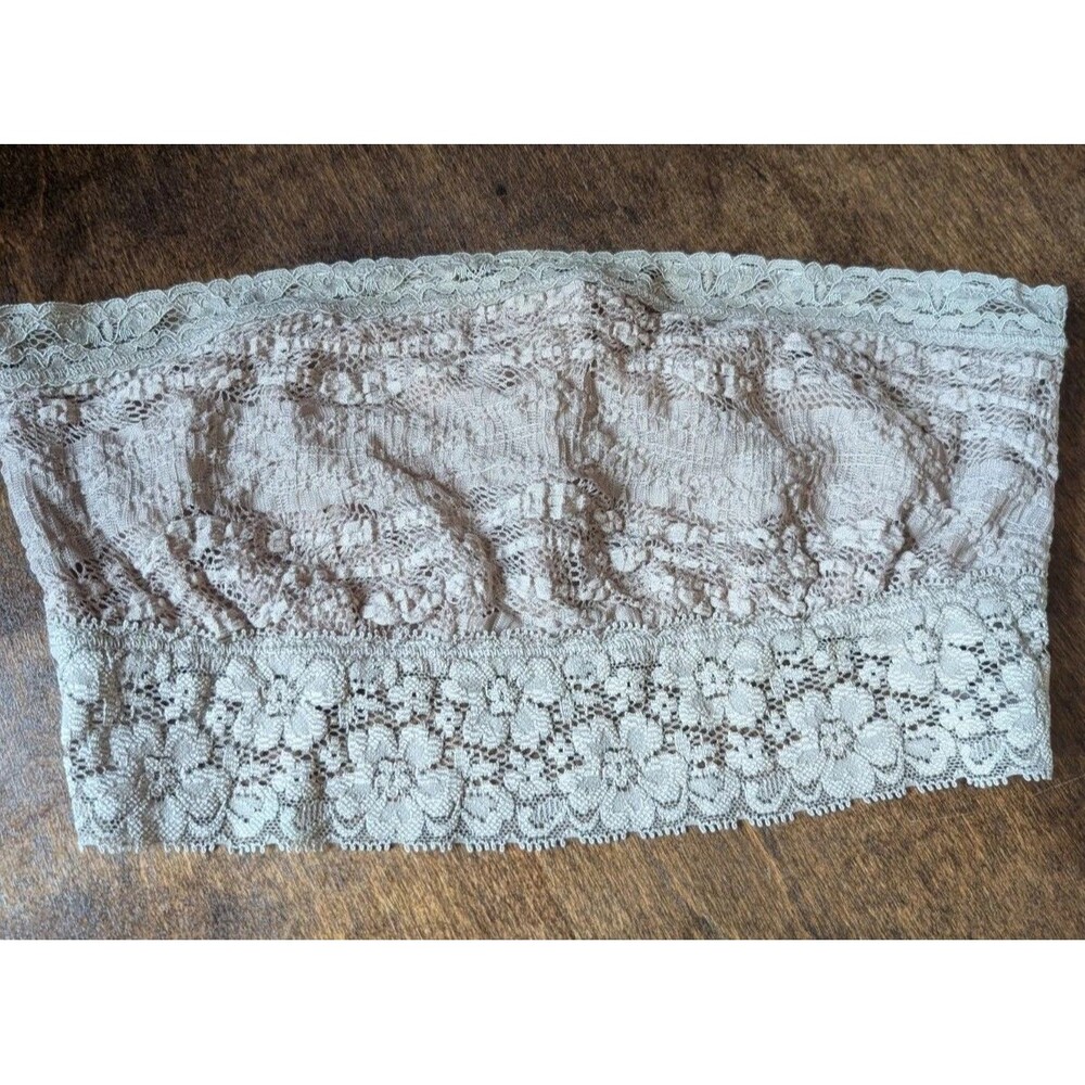 Free People Lace Bandeau Bralette Intimately Strapless Wireless Bra Small Tan